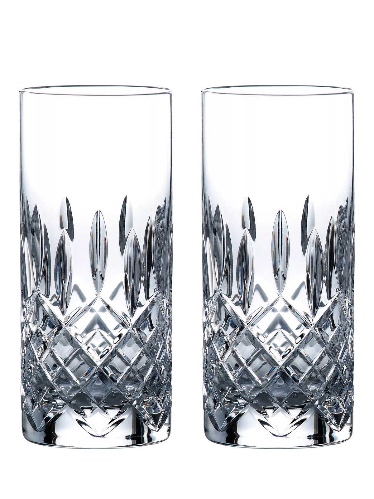 Royal Doulton Ashmere crystal cut glass highball glasses clear 320ml set of 2, imported from the UK