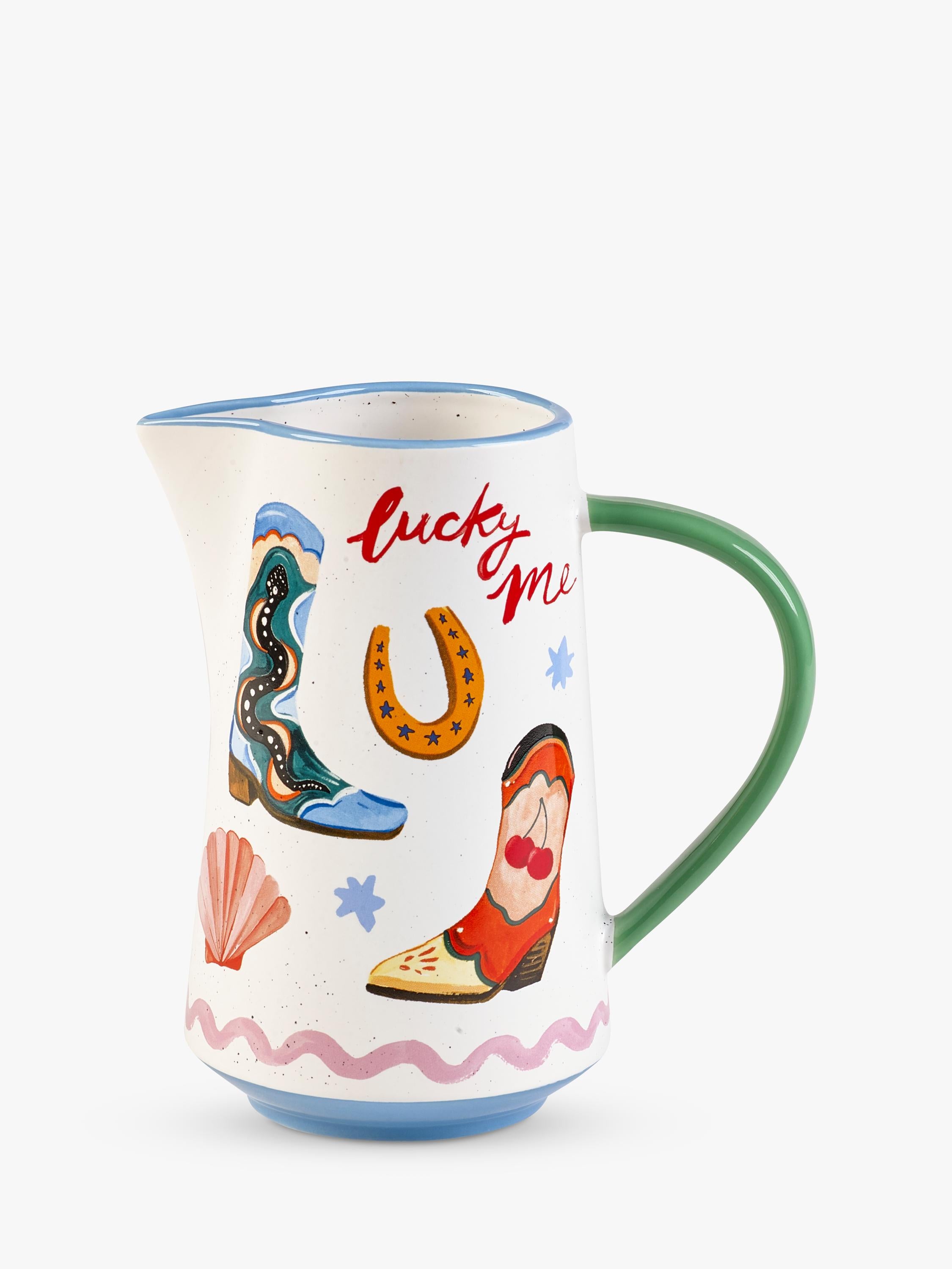 Hand-Illustrated Stoneware Jug 850ml Multi-Pattern