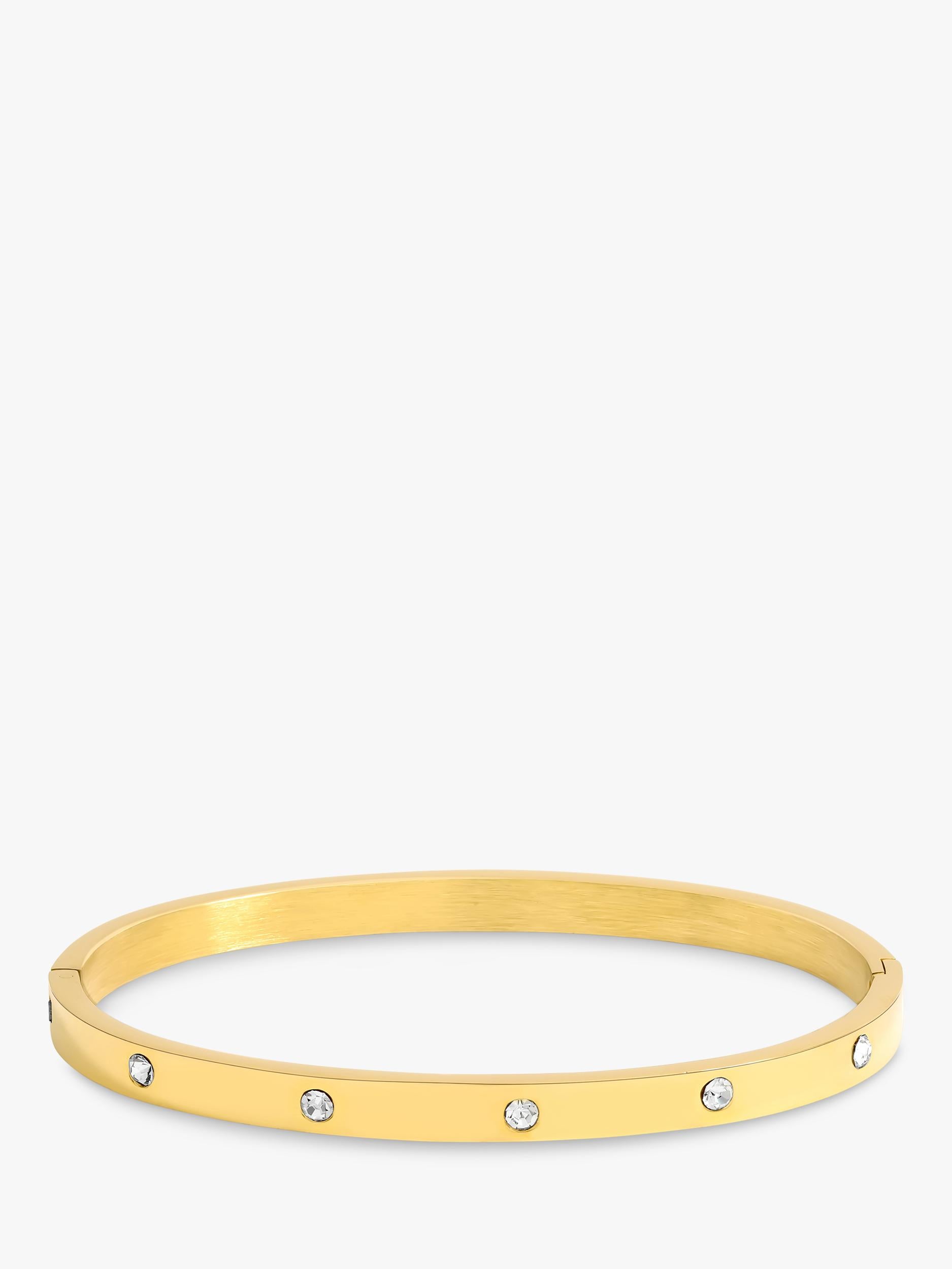Jon Richard waterproof polished crystal bangle in gold, UK version