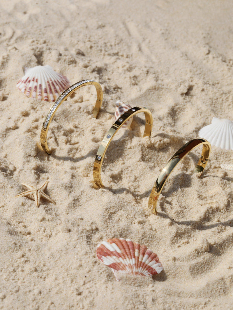 Jon Richard gold crystal bangle with waterproof technology, UK version