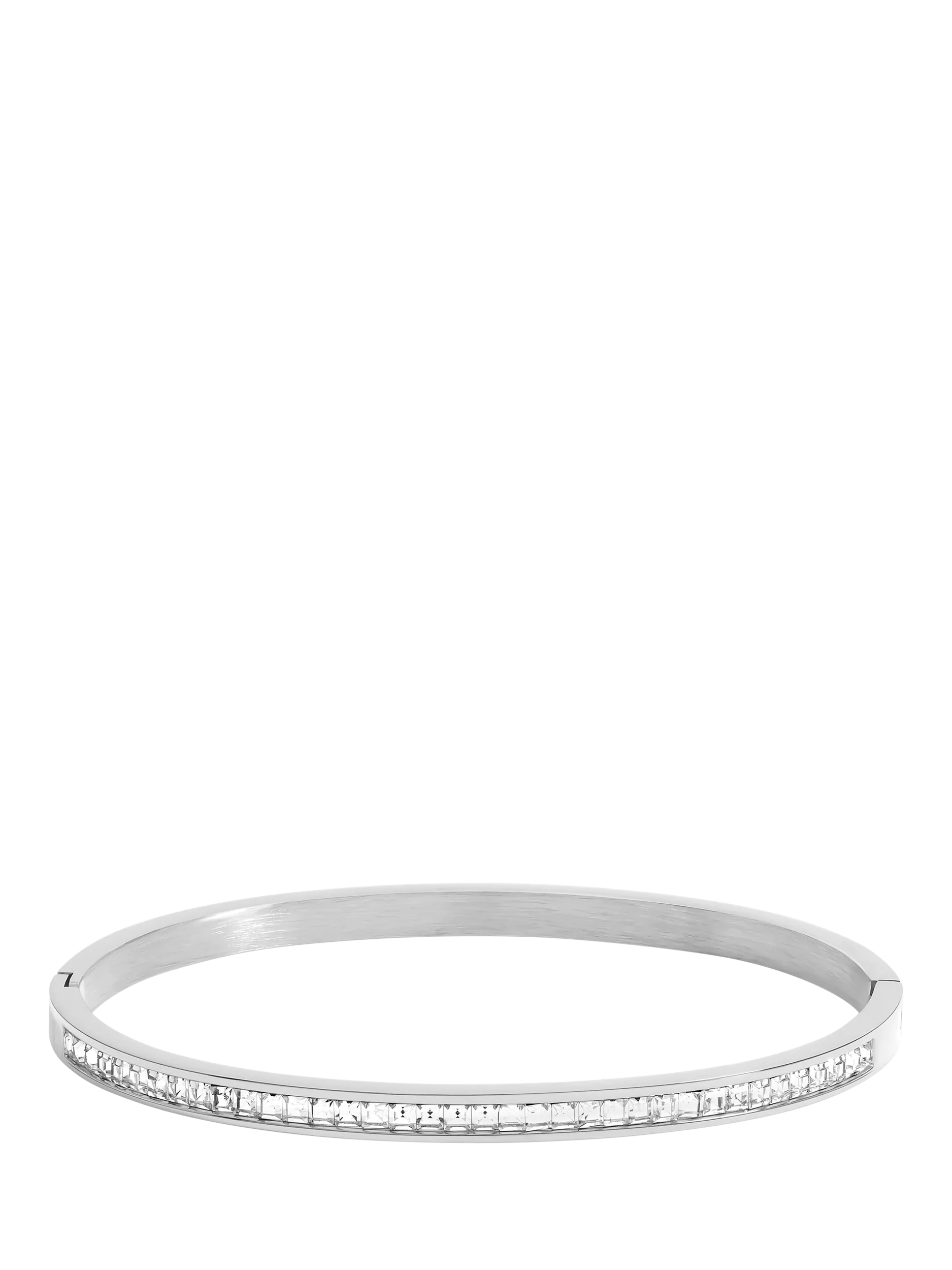 Jon Richard silver crystal row polished waterproof bangle, UK version