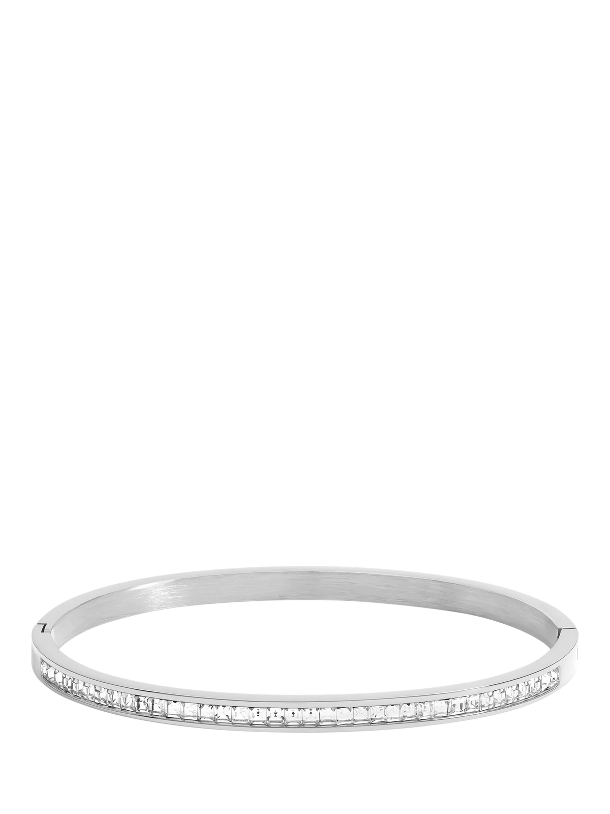 Jon Richard silver crystal row polished waterproof bangle, UK version