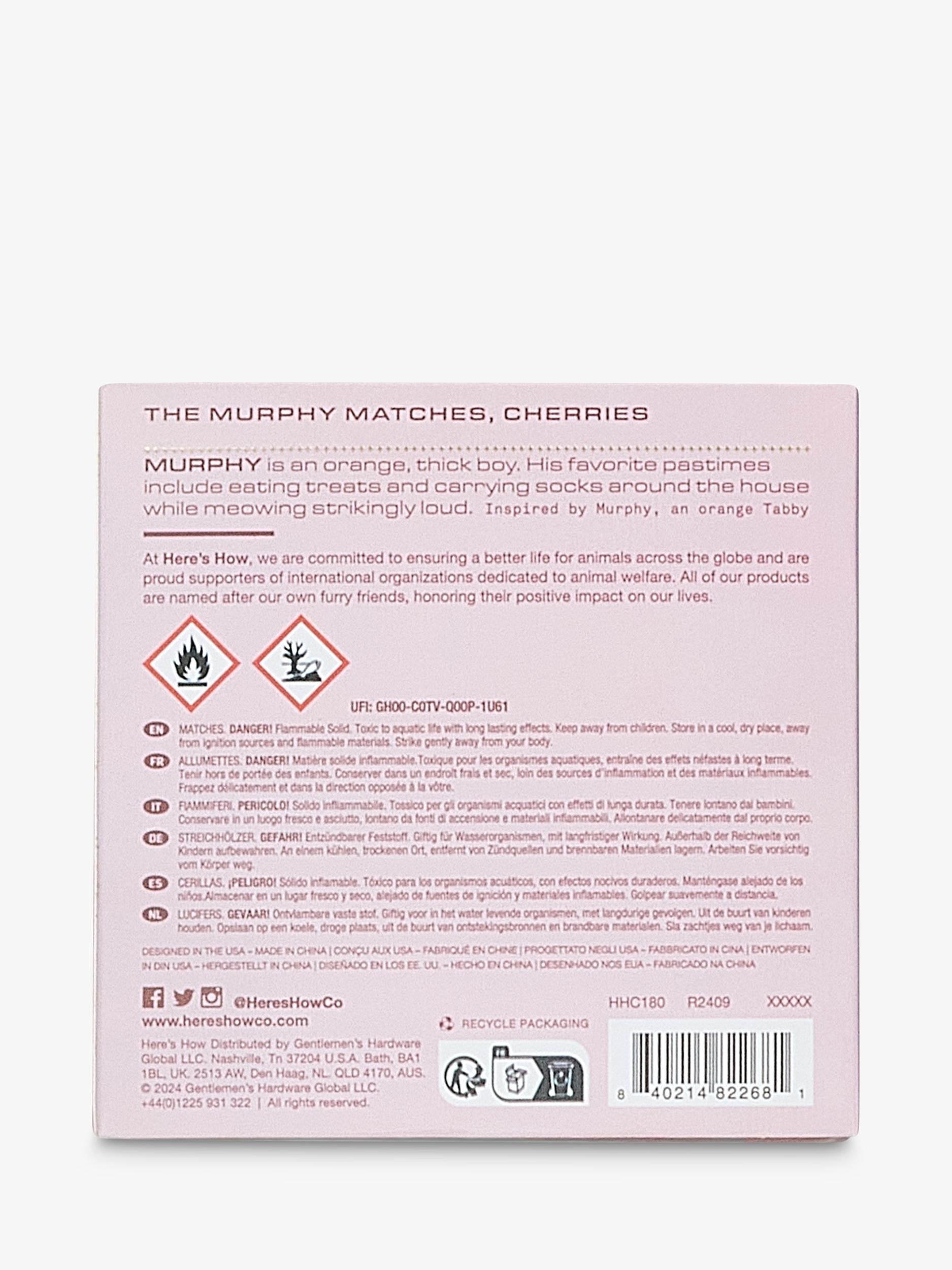 Murphy Cherries box matches, UK version