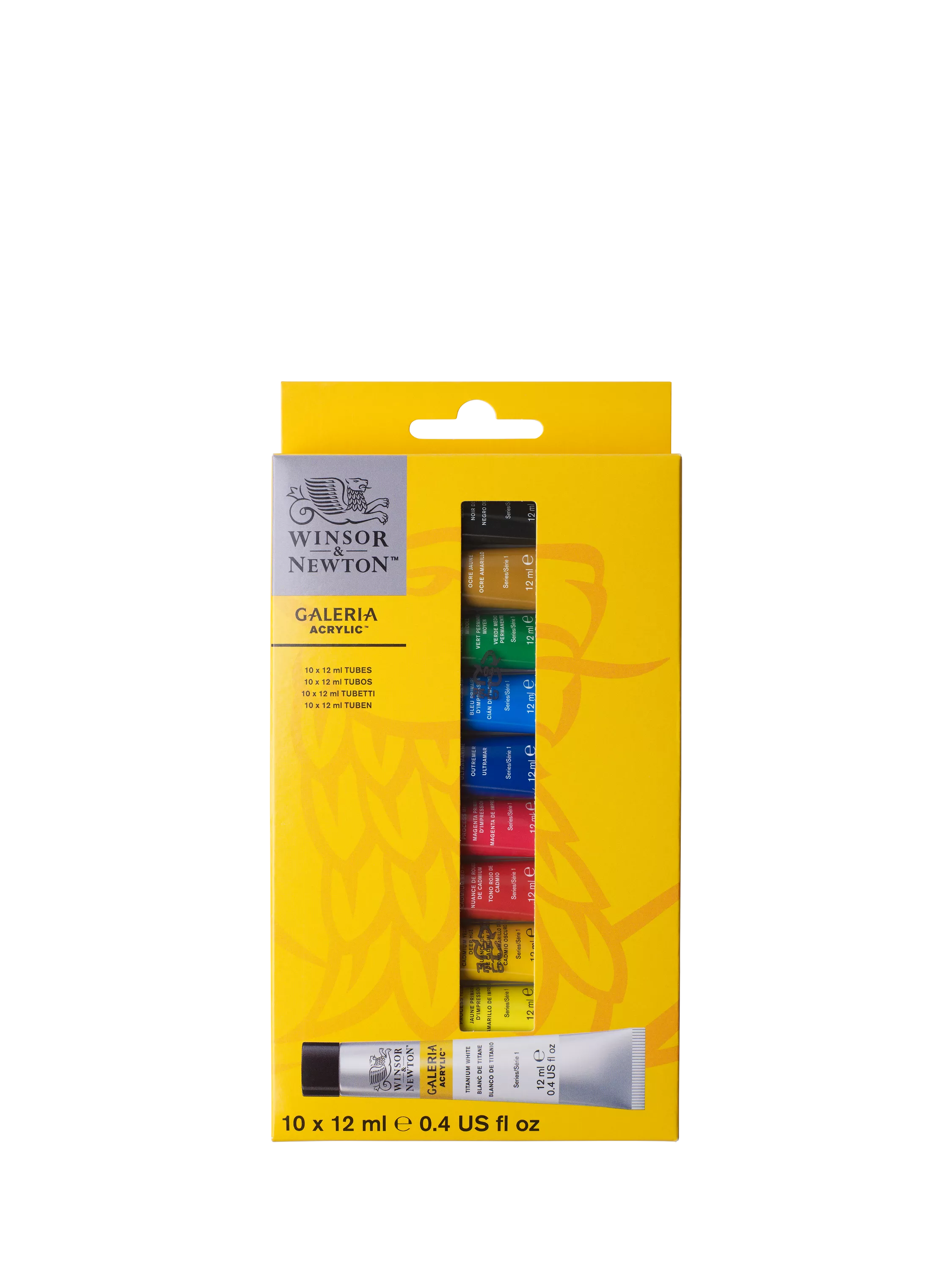 Winsor & Newton acrylic paint set with 10 essential colors (British brand)