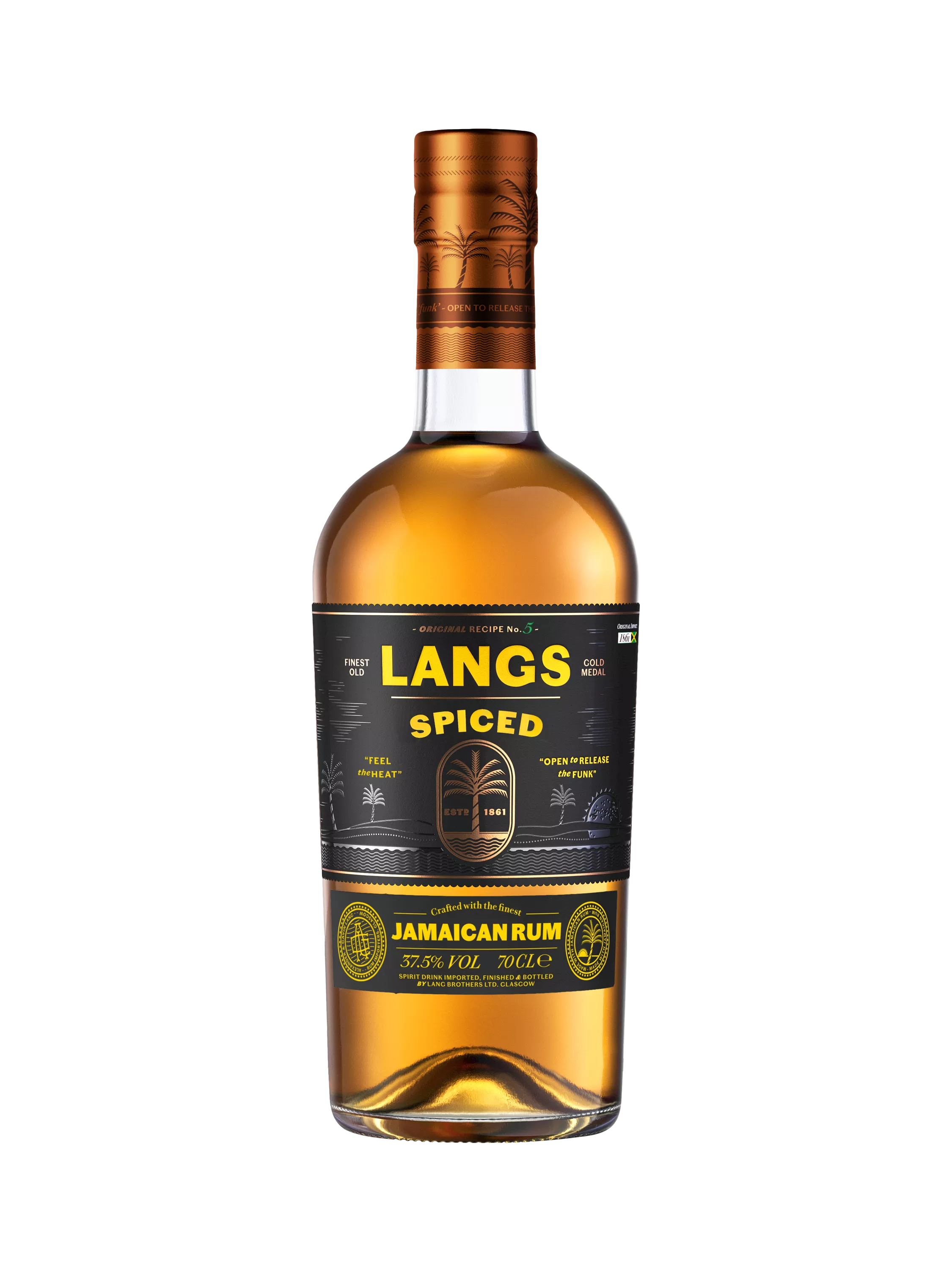 Langs spiced Jamaican rum 70cl, UK version
