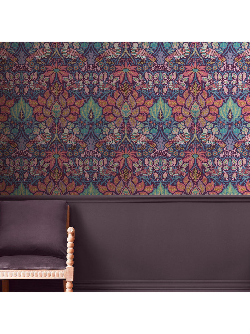 William Morris dove and rose patterned wallpaper (British brand)