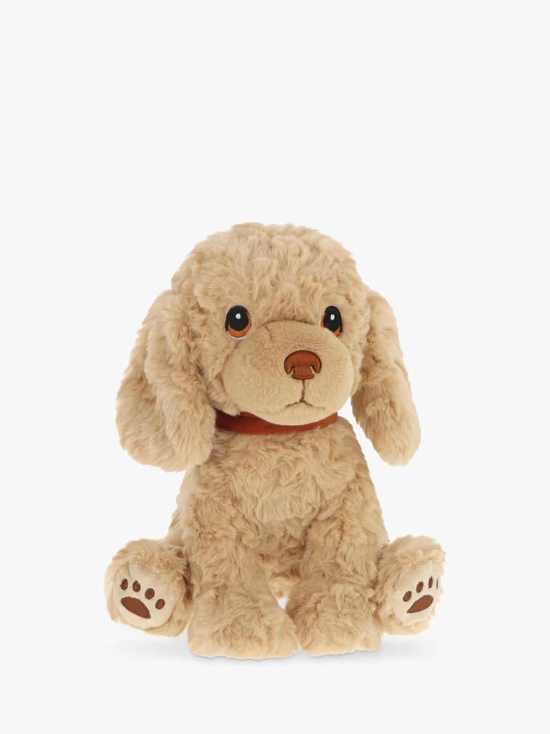Keel Toys Cavapoo soft toy with embroidered detailing and velvet collar, 23cm, UK version