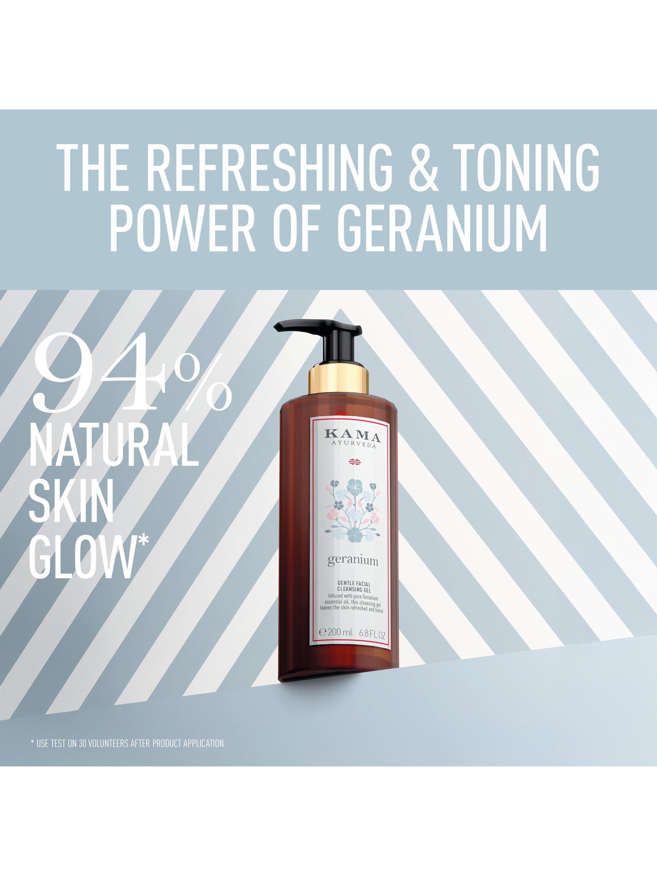 Kama Ayurveda geranium cleansing gel for face, 200ml, UK version