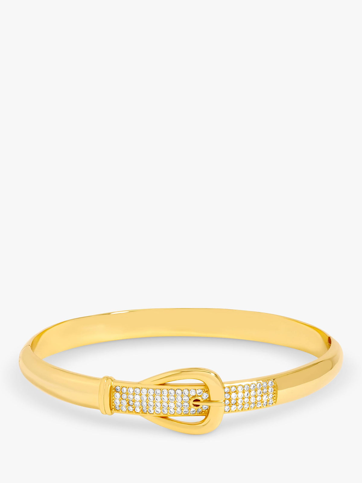 18ct Gold Plated Pave Crystal Buckle Bangle