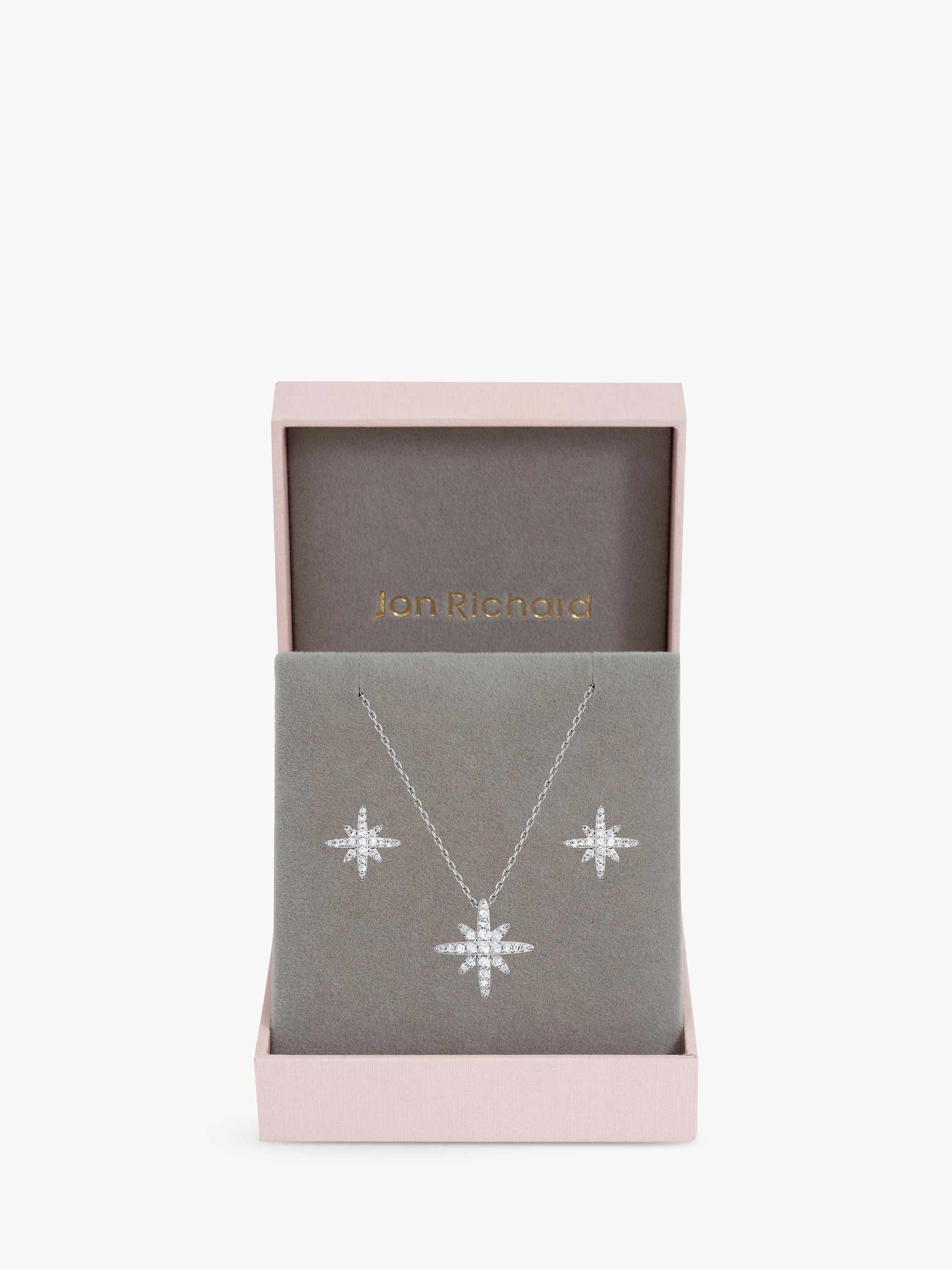 Jon Richard Pave Star Box Set silver jewellery set, UK version