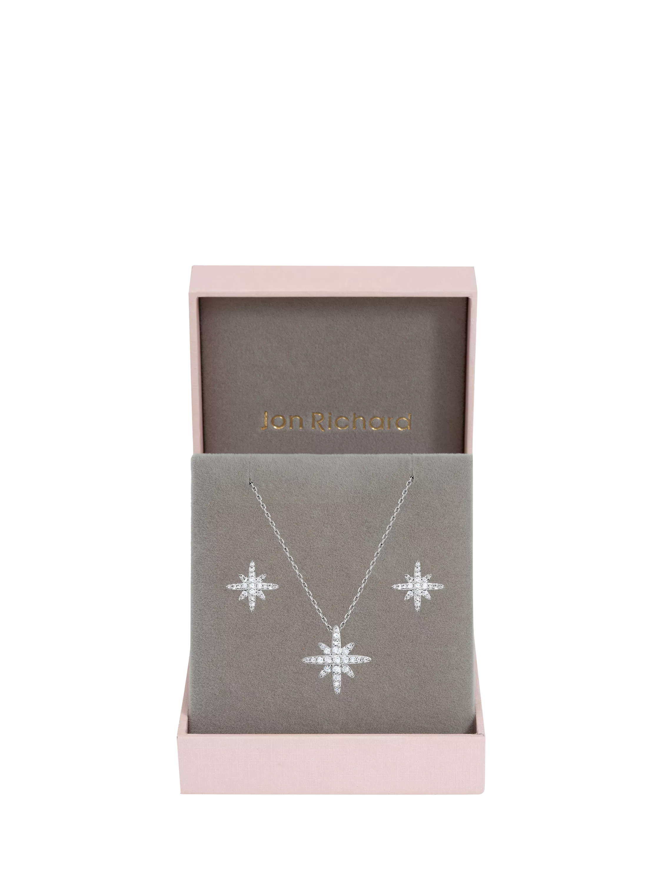 Jon Richard Pave Star Box Set silver jewellery set, UK version