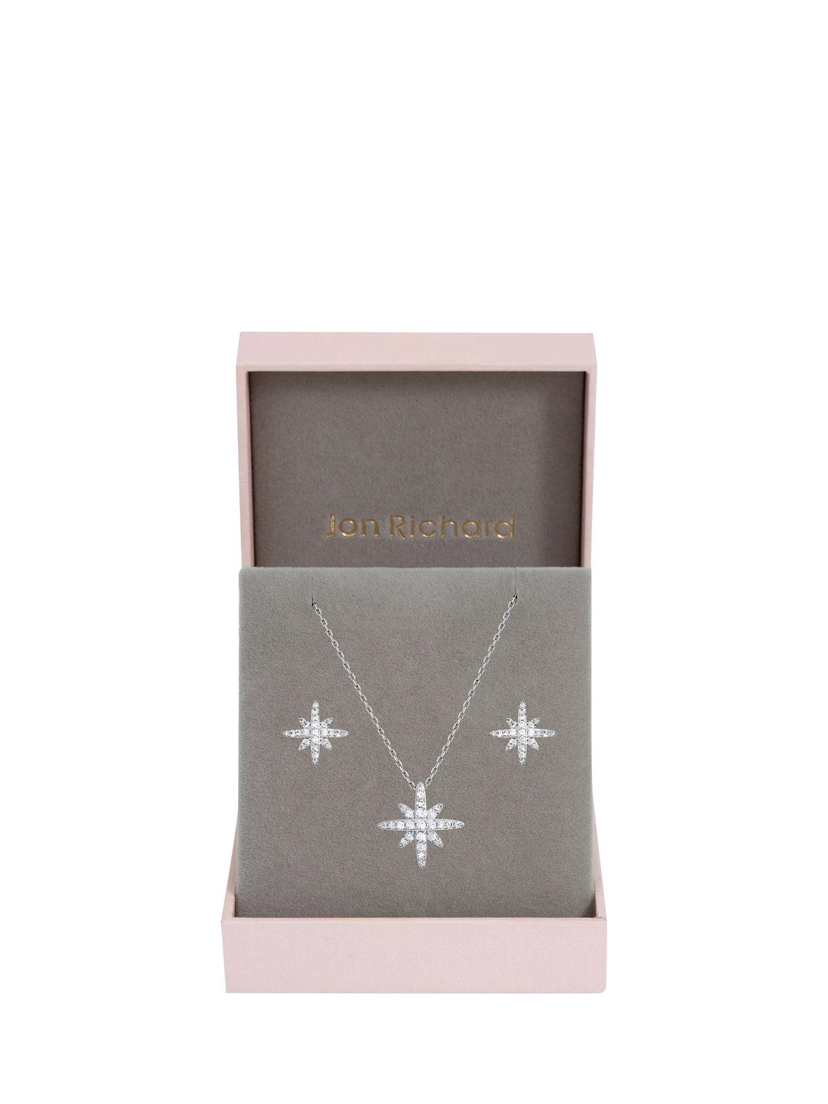 Jon Richard Pave Star Box Set silver jewellery set, UK version