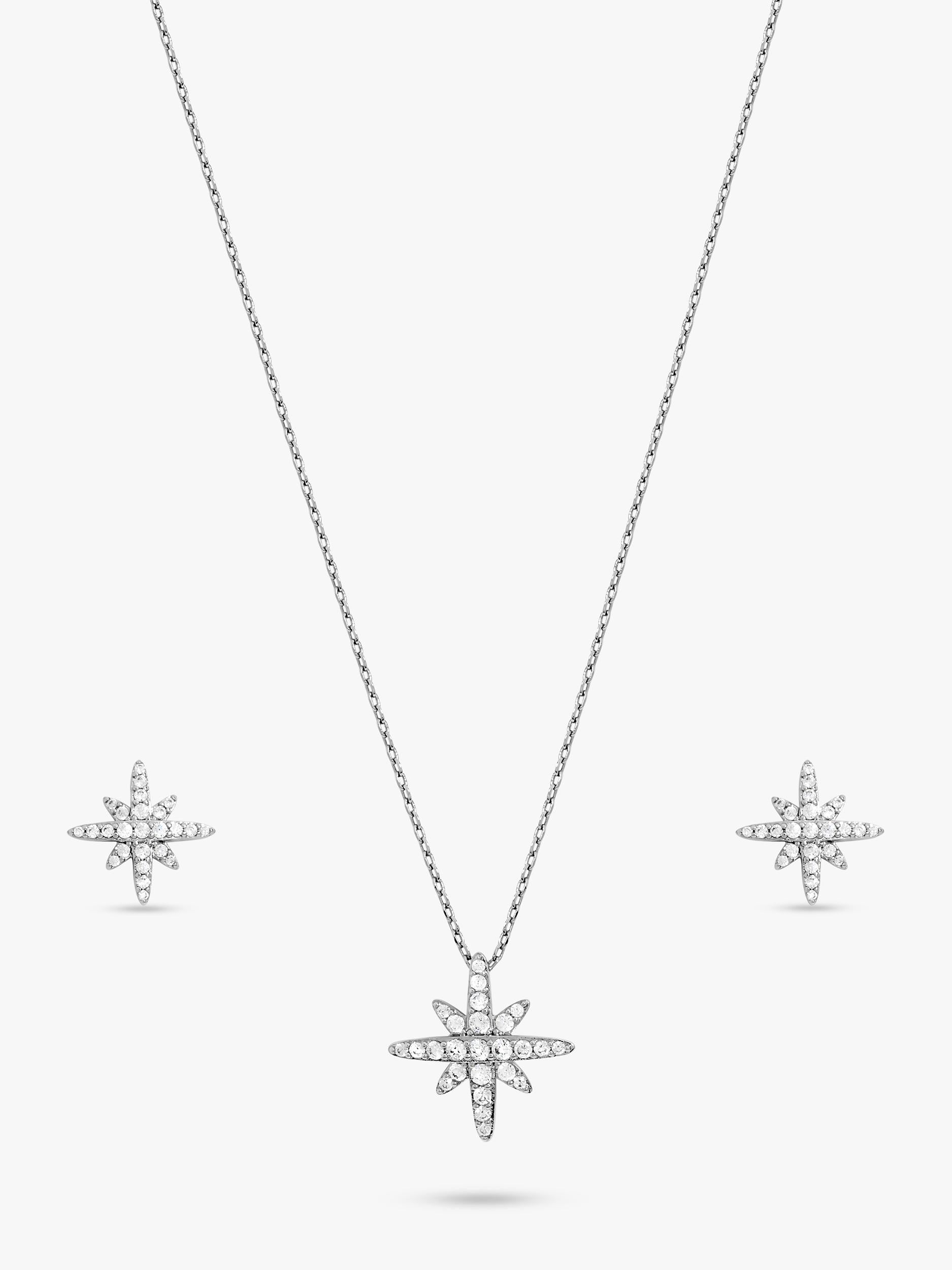 Jon Richard Pave Star Box Set silver jewellery set, UK version