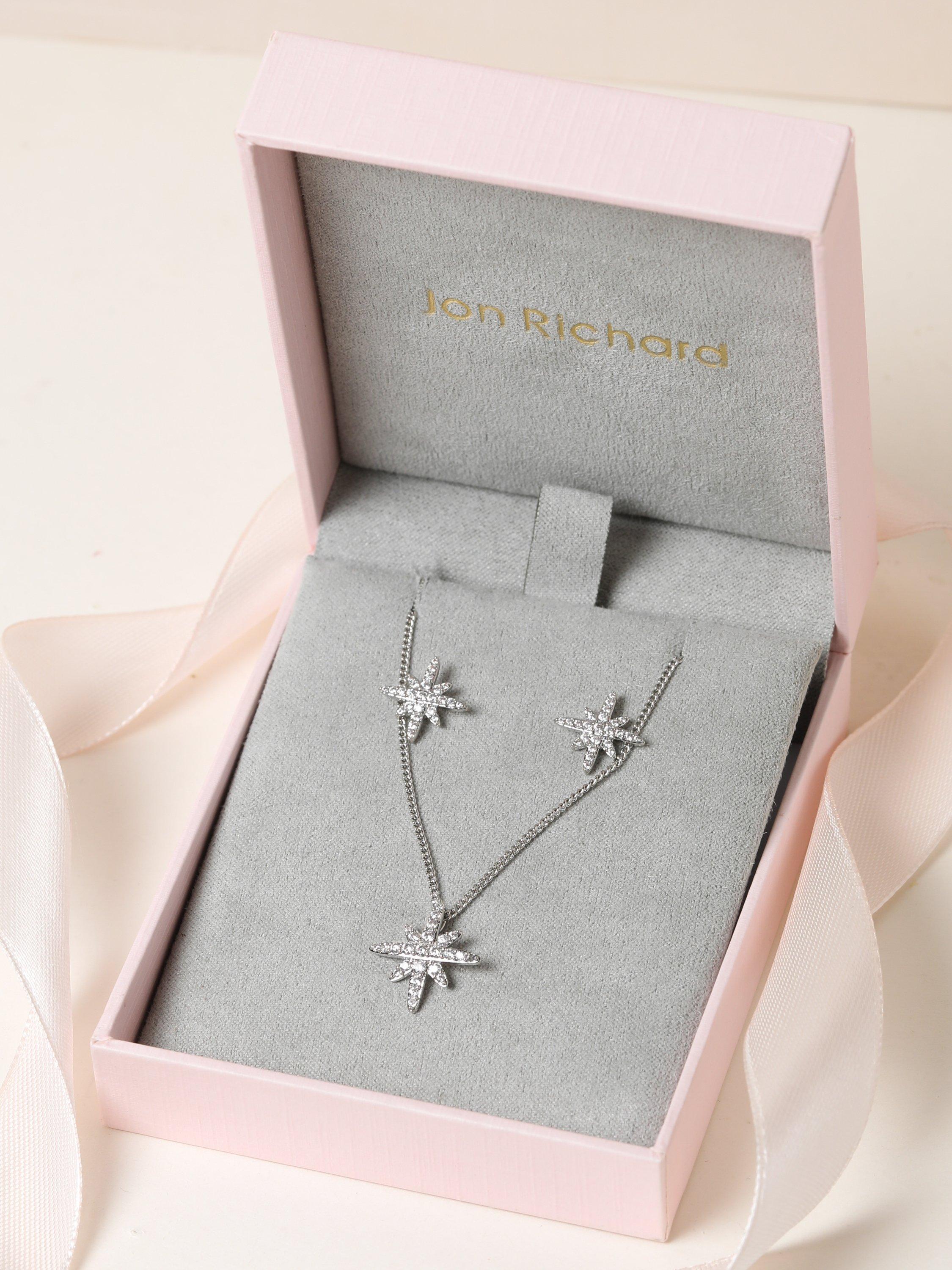 Jon Richard Pave Star Box Set silver jewellery set, UK version