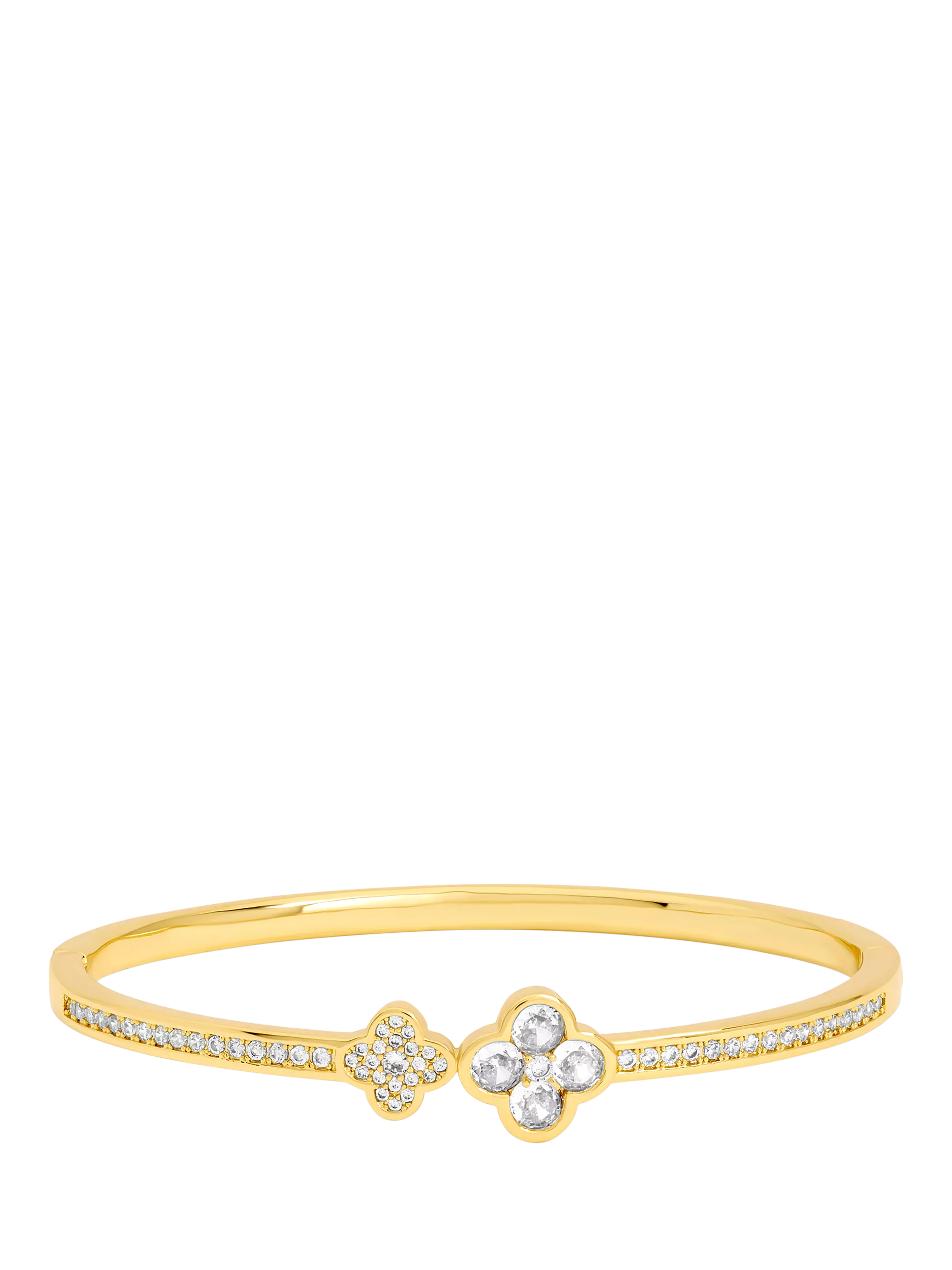 Jon Richard Gold Plated Pave Clover Bangle, UK version