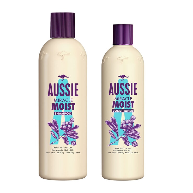 Aussie Miracle Moist Shampoo 700ml and Conditioner 490ml
