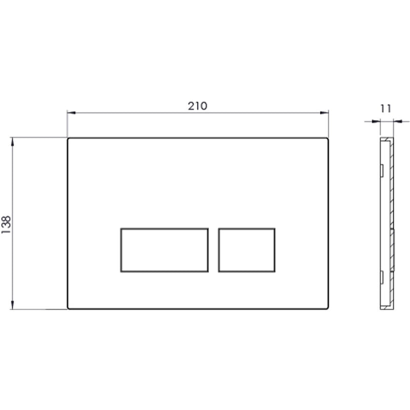 Tavistock square dual flush chrome plate (British brand)