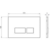 Tavistock square dual flush plate in black (British brand)
