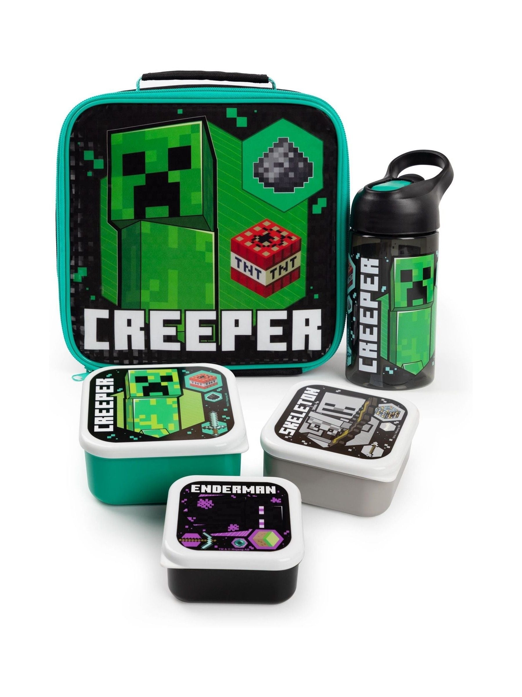 Green Minecraft Xbox lunch box set (British brand)