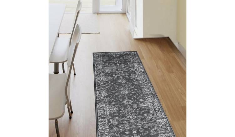 Homemaker Traditional Charcoal Short Pile Runner 67x200cm, UK version