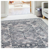 Homemaker Traditional Grey Blush Short Pile Rug 80x150cm, UK version