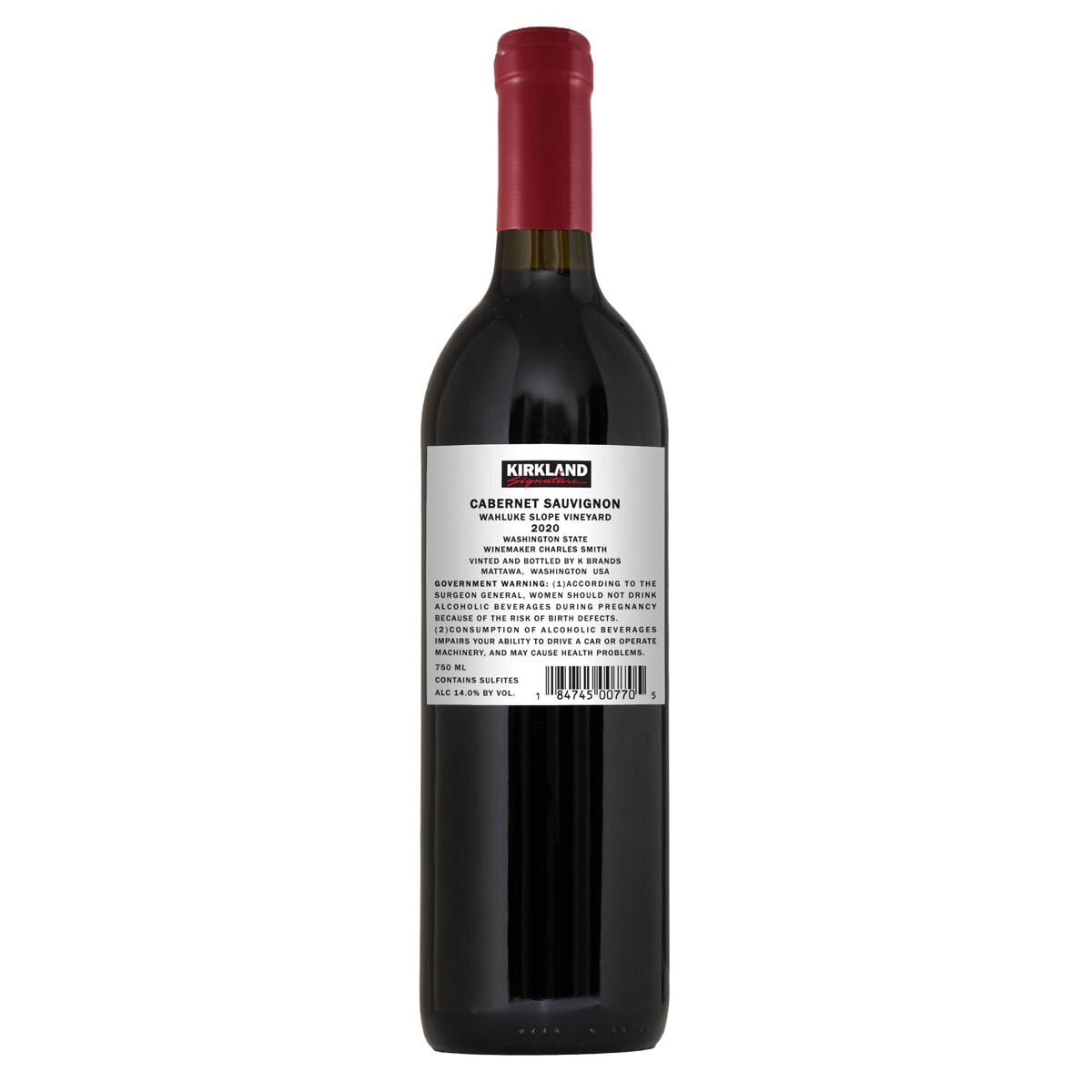 Kirkland Signature Cabernet Sauvignon 2020 75cl, UK version
