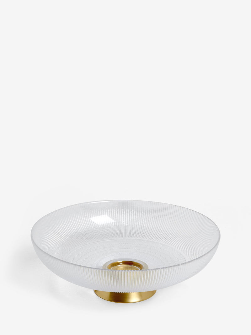 Clear Glass Extra Large Footed Bowl