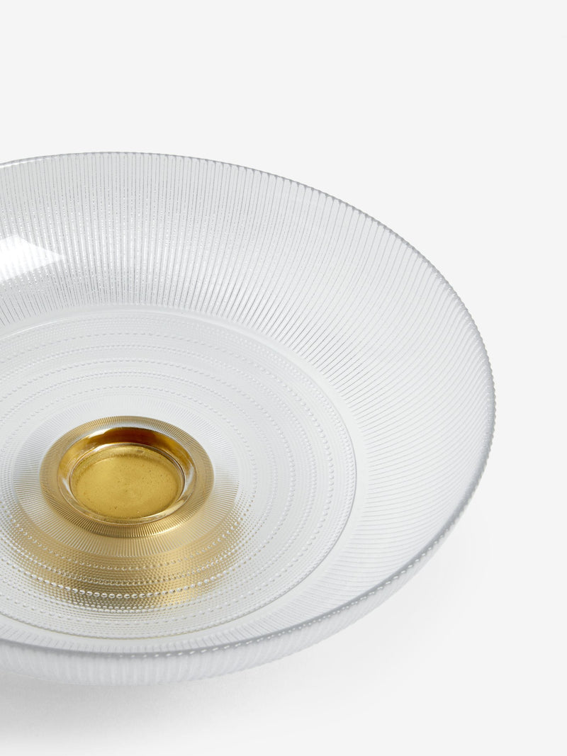Clear Glass Extra Large Footed Bowl