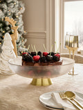 Clear Glass Extra Large Footed Bowl