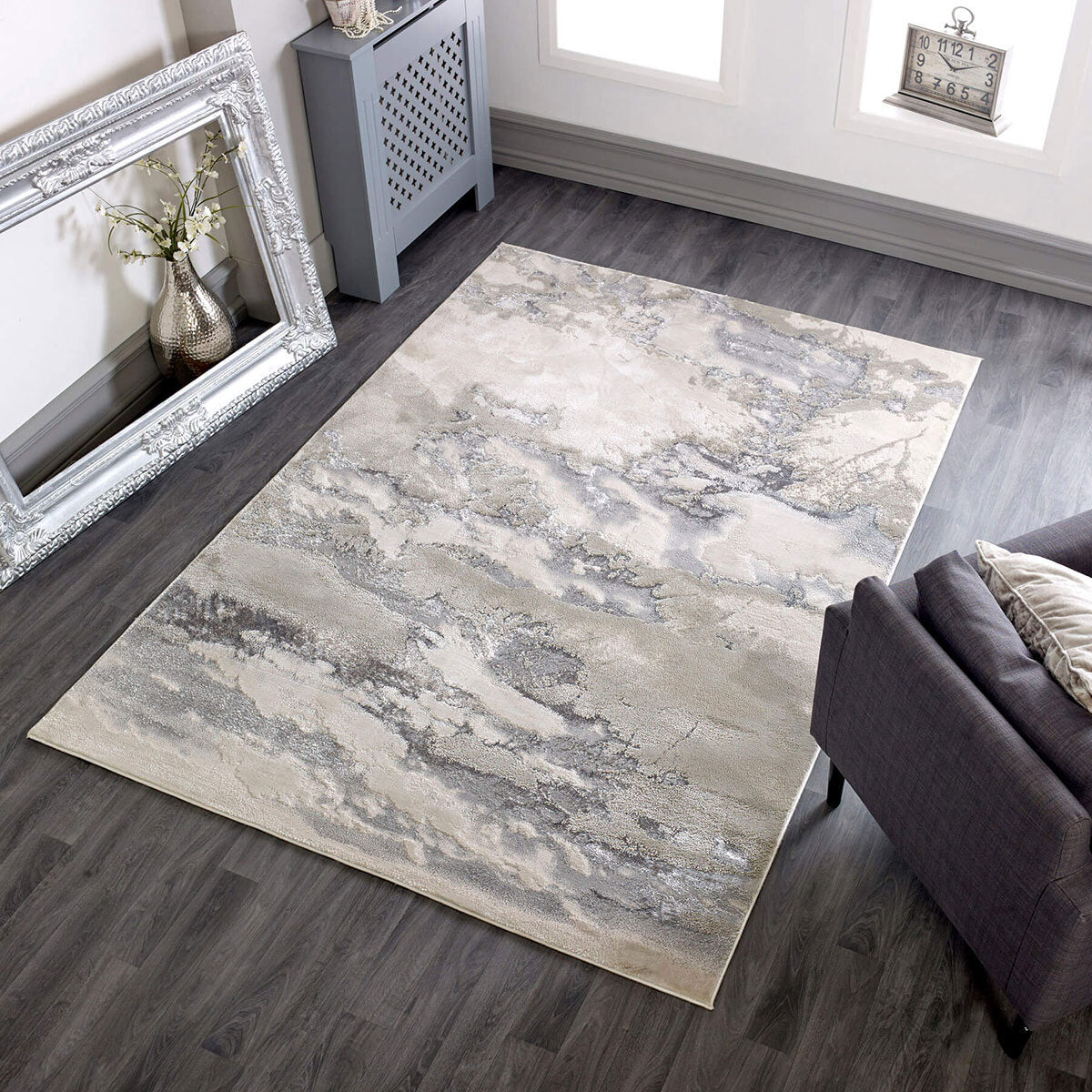 Asiatic Aurora Cloud Grey rug - British product