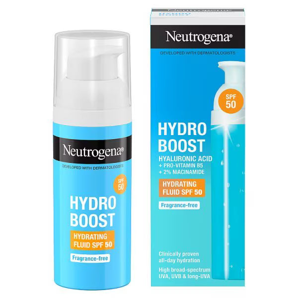 Neutrogena Hydro Boost Hydrating Face Fluid 50ml, imported from the UK
