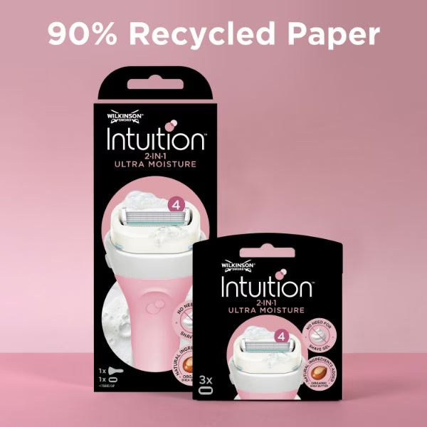 Wilkinson Sword Intuition 2in1 Razor Handle with Refills (British brand)