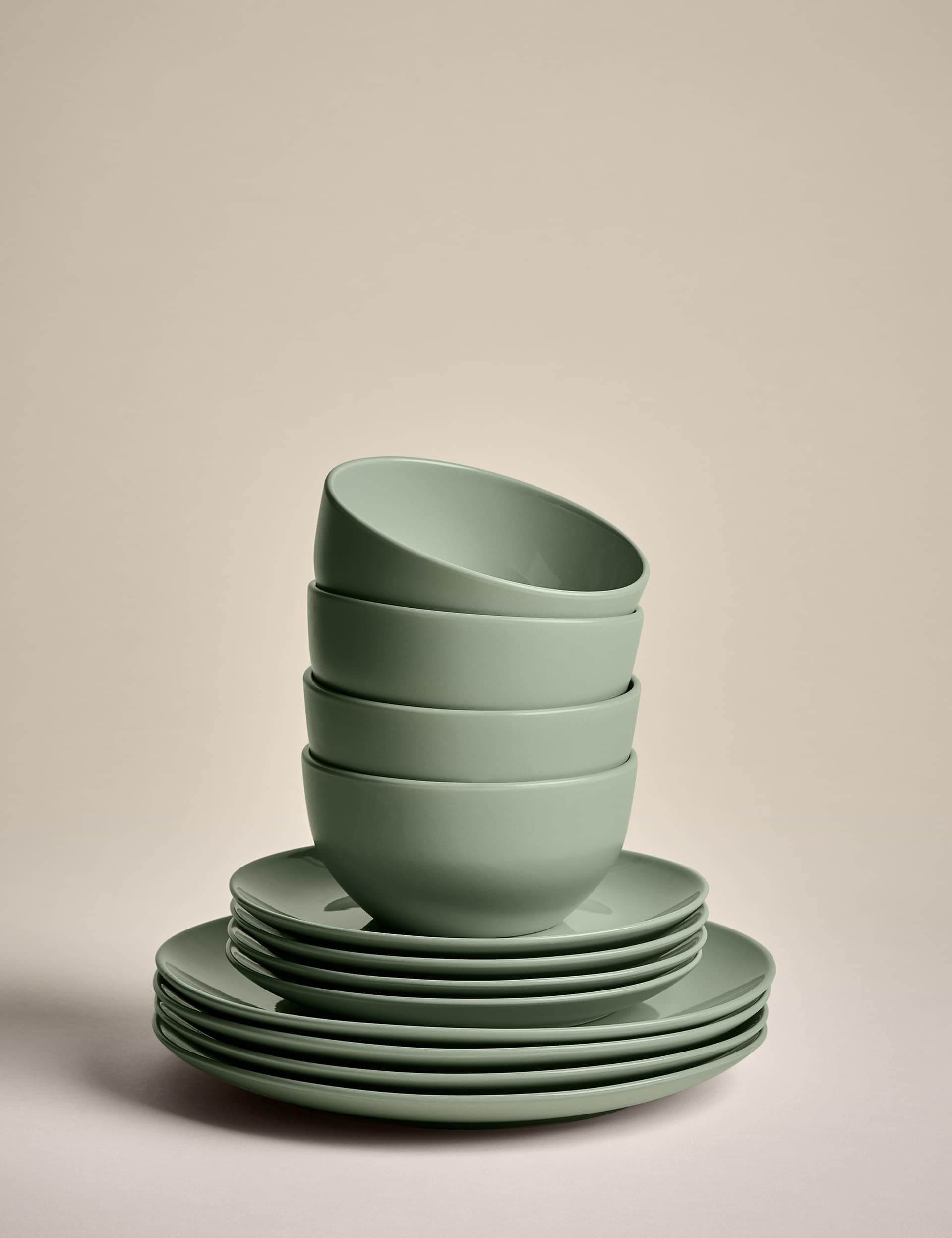 12 Piece Everyday Stoneware Dinner Set, imported from the UK