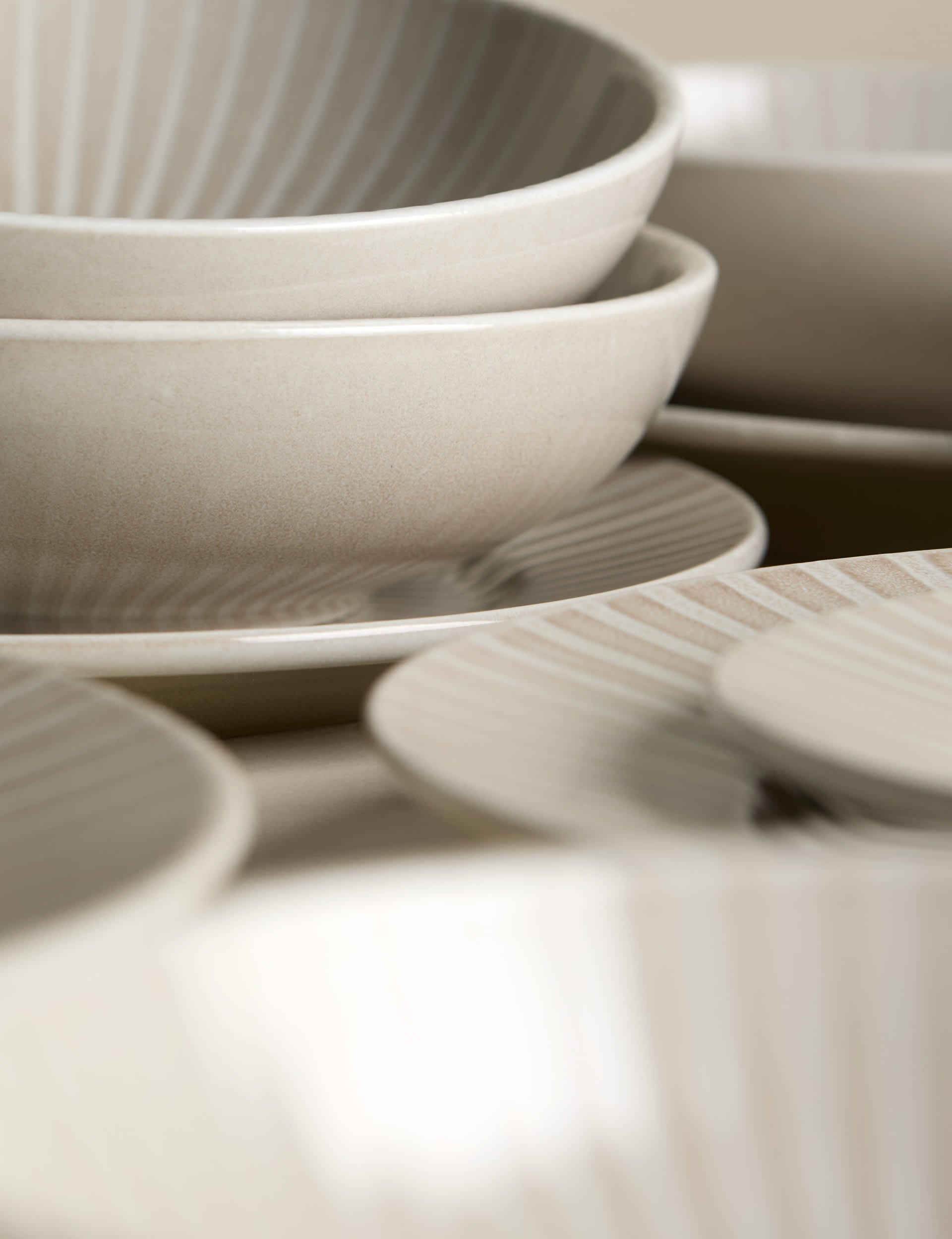 12 piece reactive striped dinner set, imported from the UK