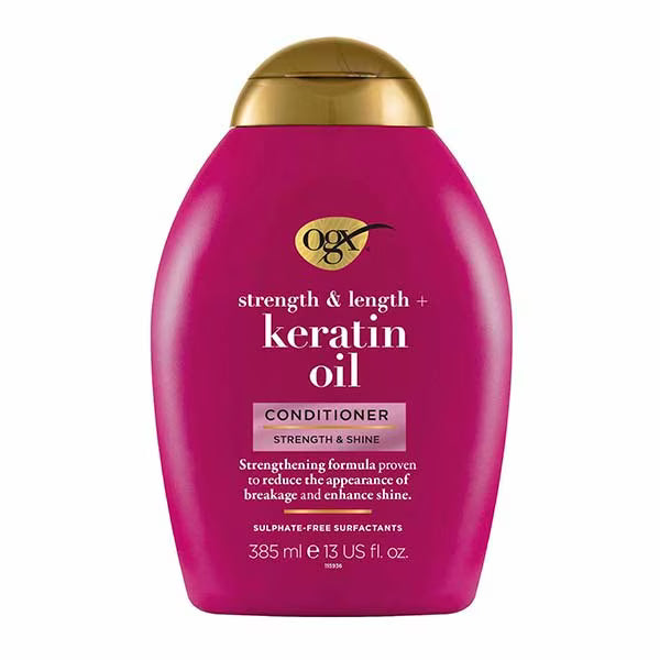 OGX Anti-Breakage Keratin Oil Conditioner 385ml, imported from the UK