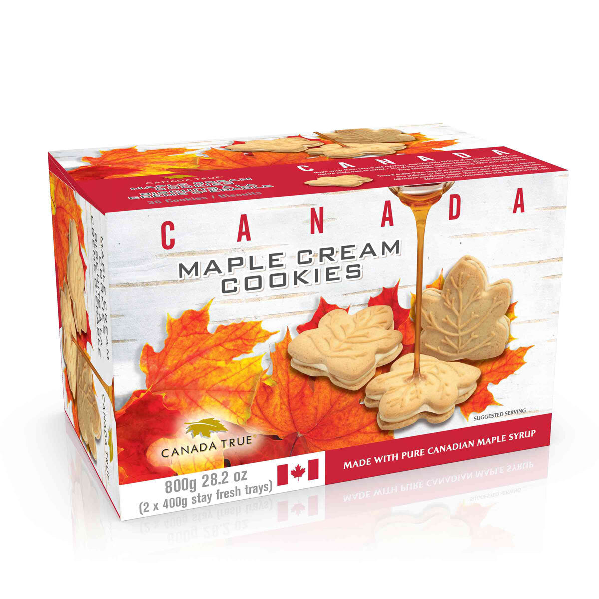 Maple Syrup Cream Filled Leaf Shaped Cookies 800g