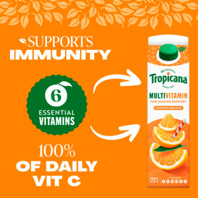 Tropicana multivitamin smooth orange fruit juice 850ml (British brand)