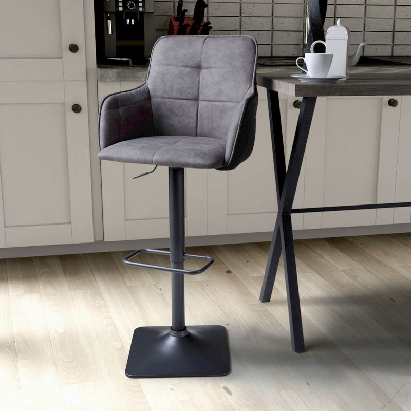 Shankar light grey fabric bar stool 2 pack, imported from the UK
