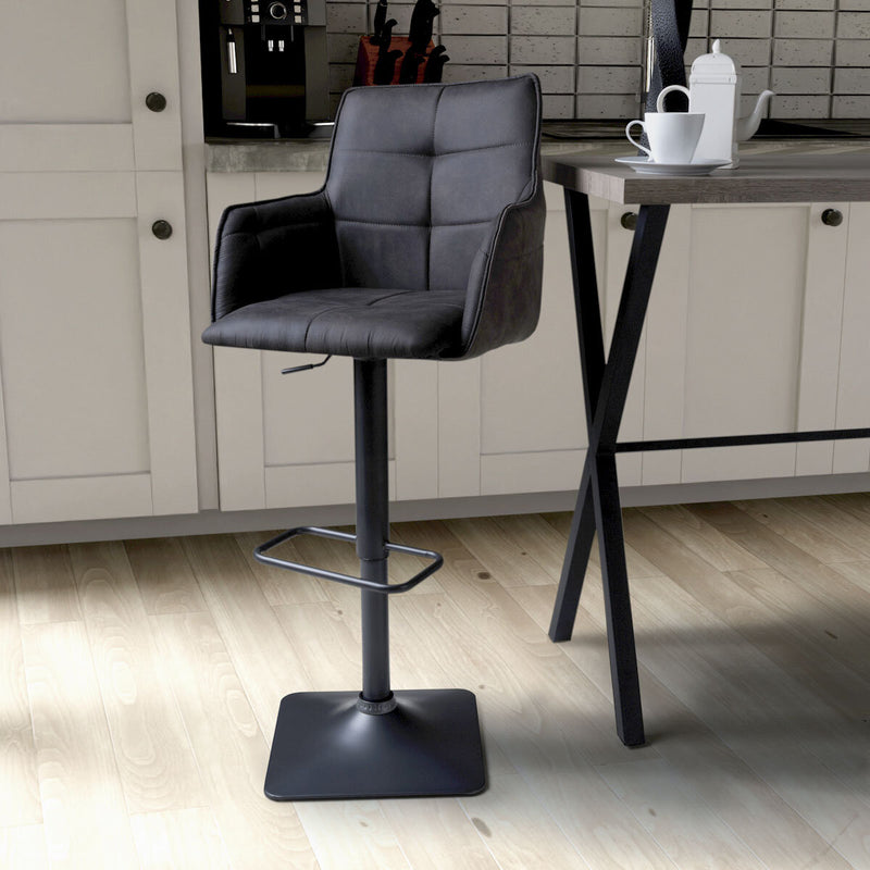 Shankar dark grey fabric bar stool 2 pack, imported from the UK