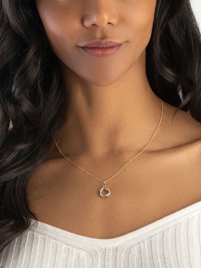 Beaverbrooks 9ct Gold Three Colour Circle Pendant - Luxury Jewellery
