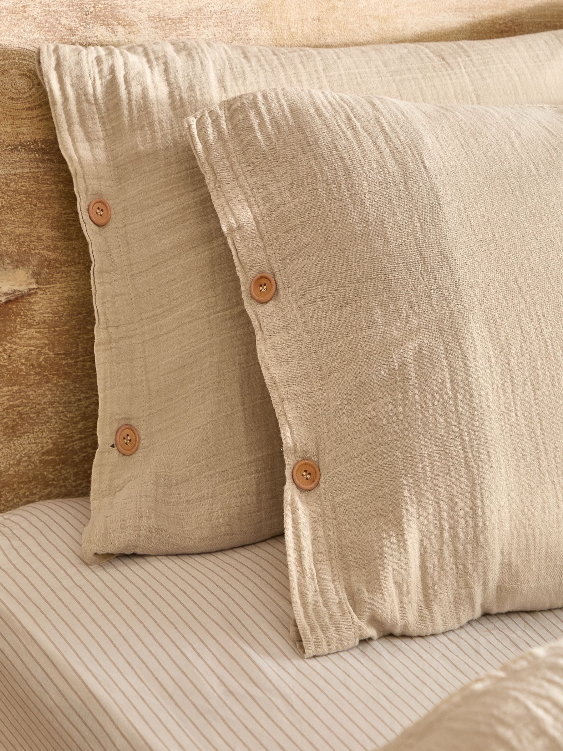 Yard Natural Lark Muslin 100% Cotton Duvet Cover and Pillowcase Set