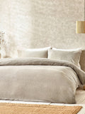 Greige Boucle Textured Duvet Cover Set
