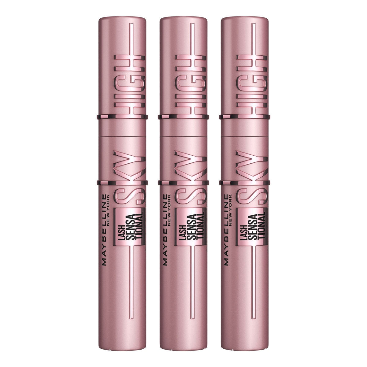 Maybelline Sky High Very Black mascara 3 pack, imported from the UK