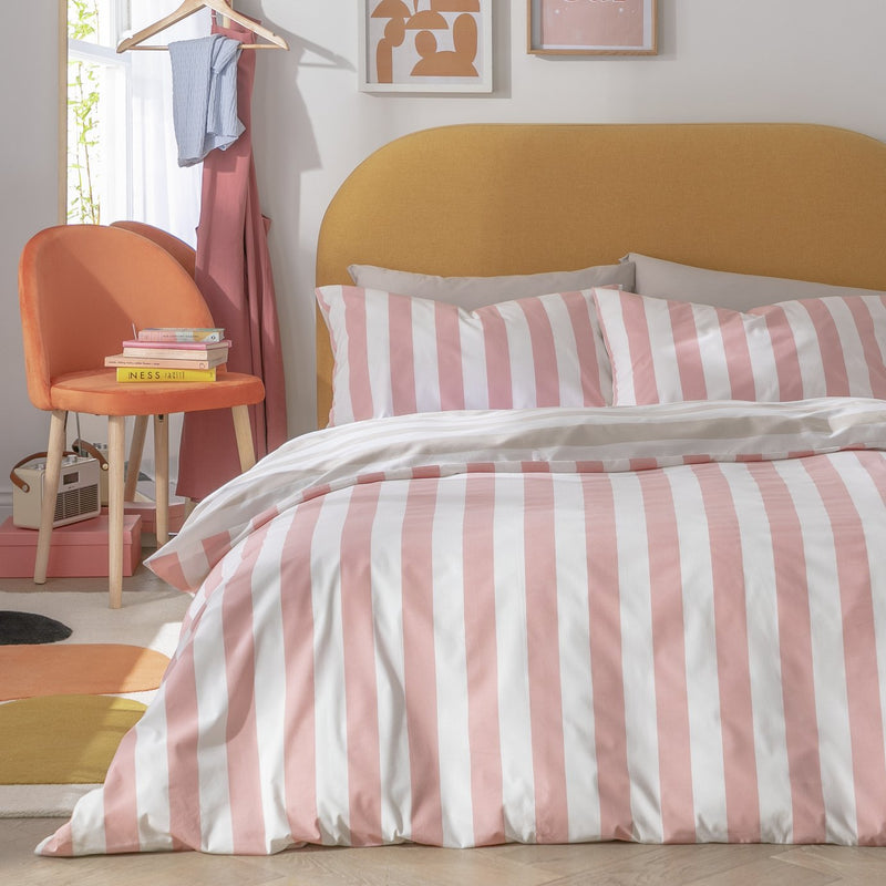 Habitat Summer Haze Stripe Pink Bedding Set Single, UK version