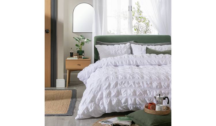 Argos Home Seersucker White Bedding Set for single beds - British product