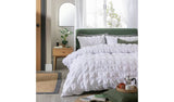 Argos Home Seersucker Square White Duvet Cover Set Double - British product
