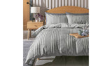 Argos Home Crinkle Grey Duvet Cover Set Superking - British product
