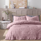 Habitat seersucker wide stripe lilac bedding set king size, UK version
