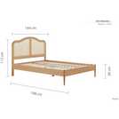Birlea Oak Rattan Bed Frame Double - British product
