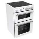 Hisense 60cm double oven electric cooker in white, UK version